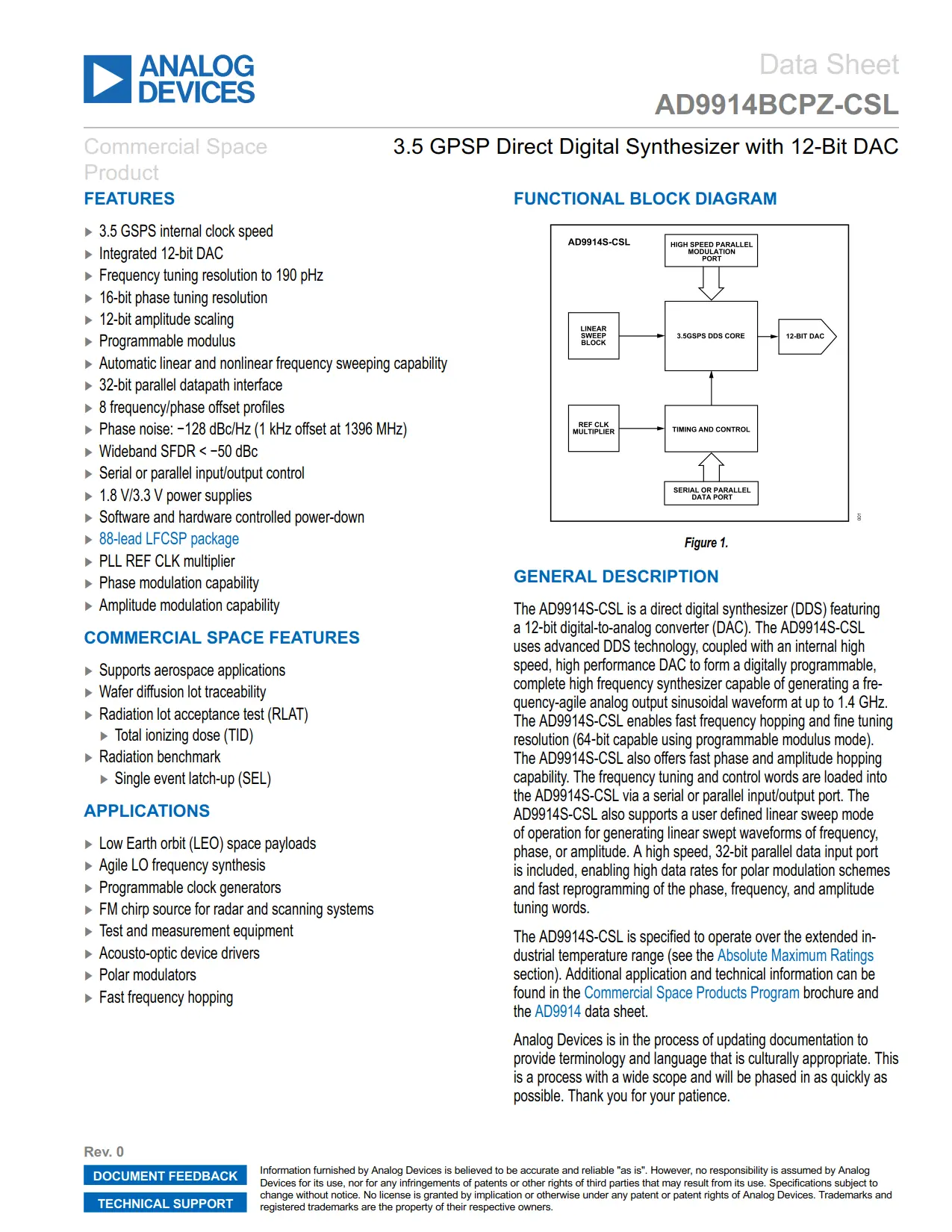 AD9914BCPZ-CSL DataSheet