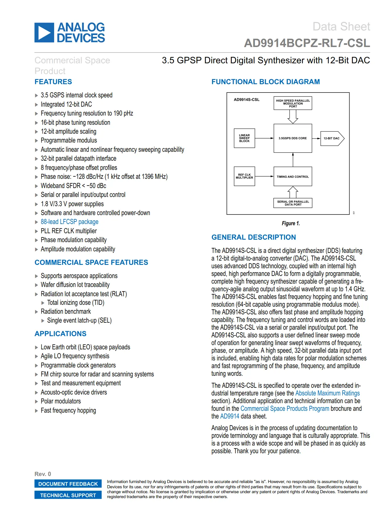 AD9914BCPZ-RL7-CSL DataSheet