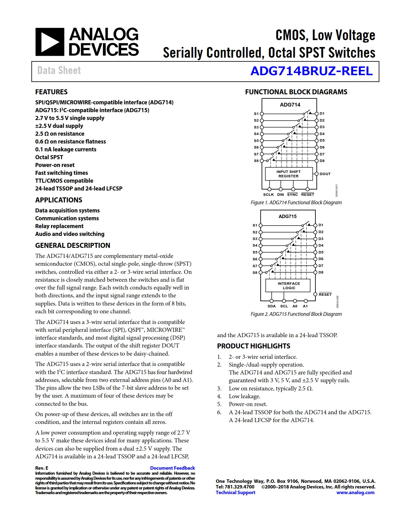 ADG714BRUZ-REEL DataSheet