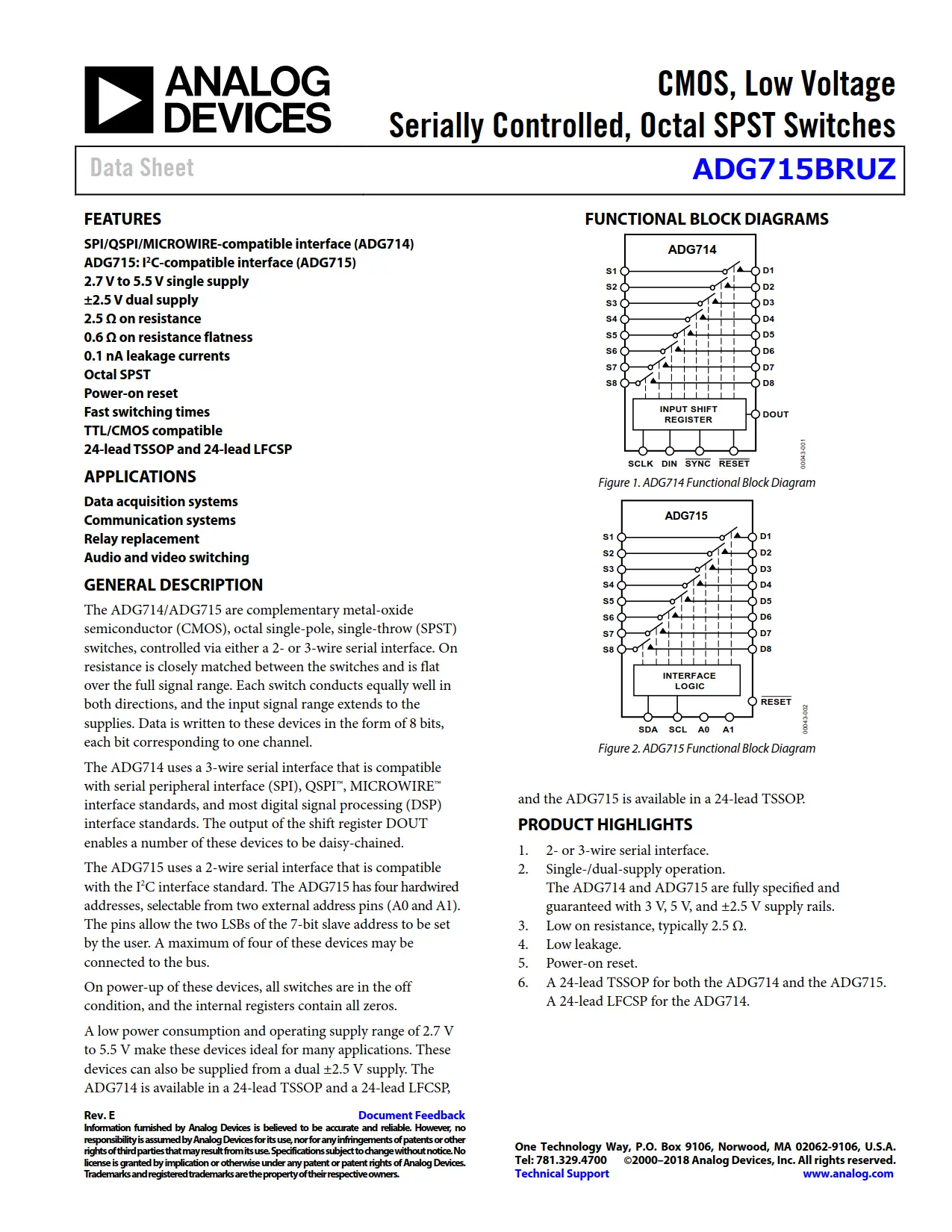 ADG715BRUZ DataSheet