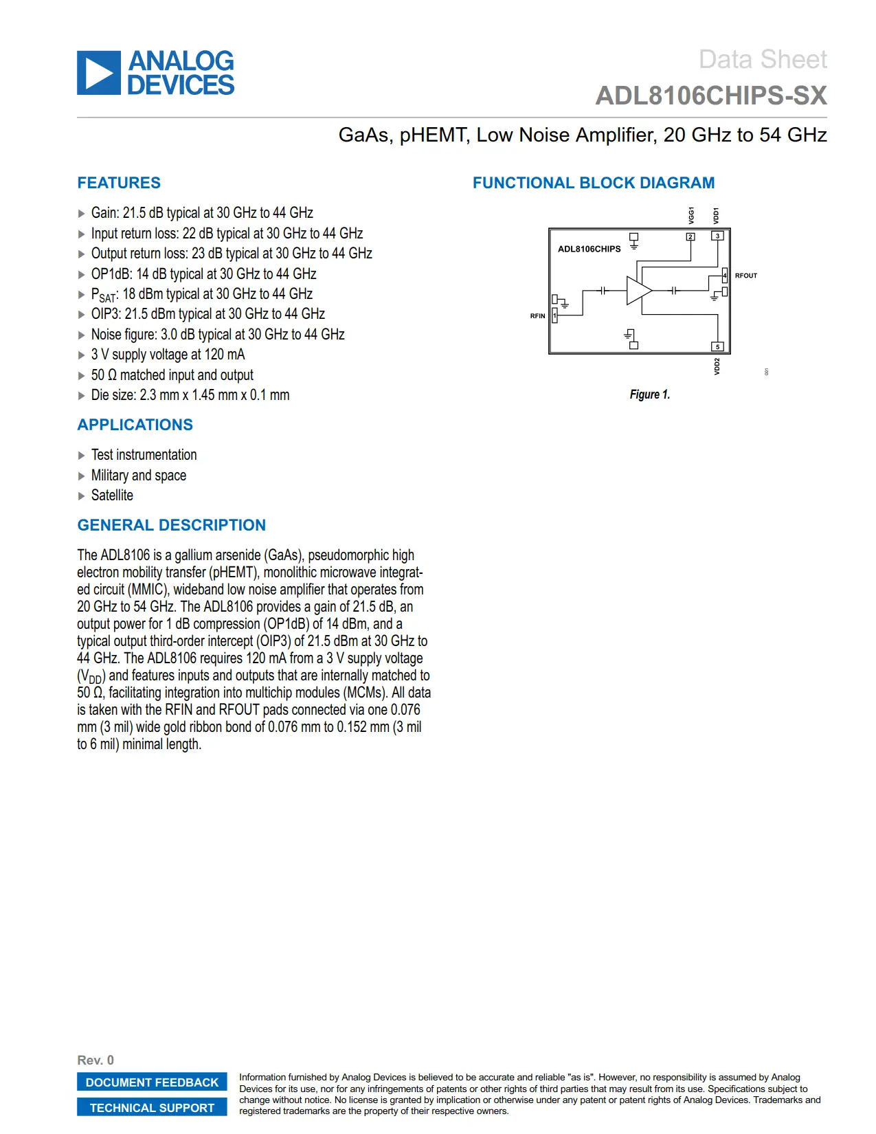 ADL8106CHIPS-SX DataSheet