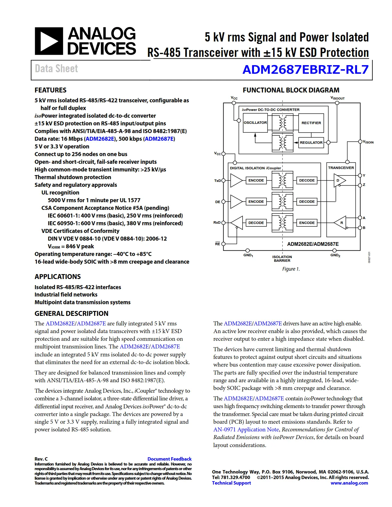 ADM2687EBRIZ-RL7 DataSheet