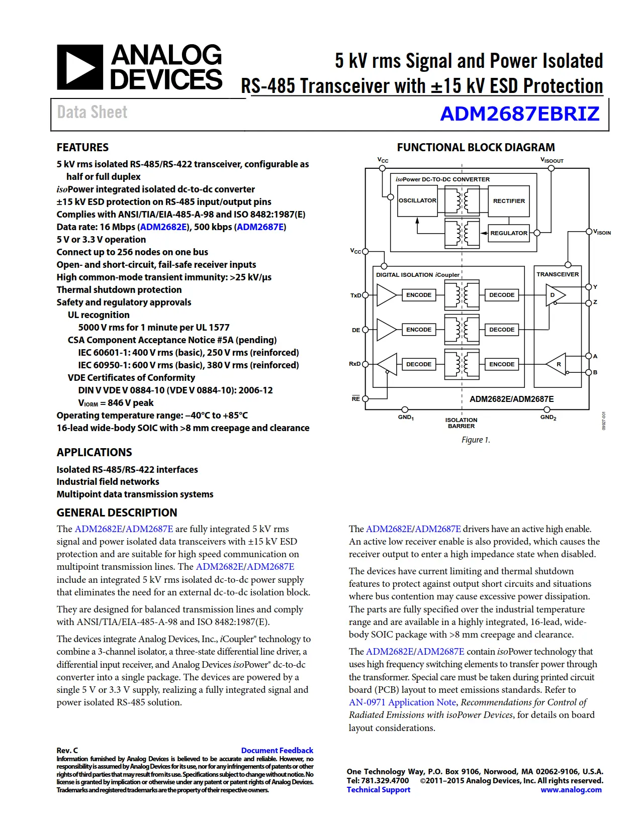 ADM2687EBRIZ DataSheet