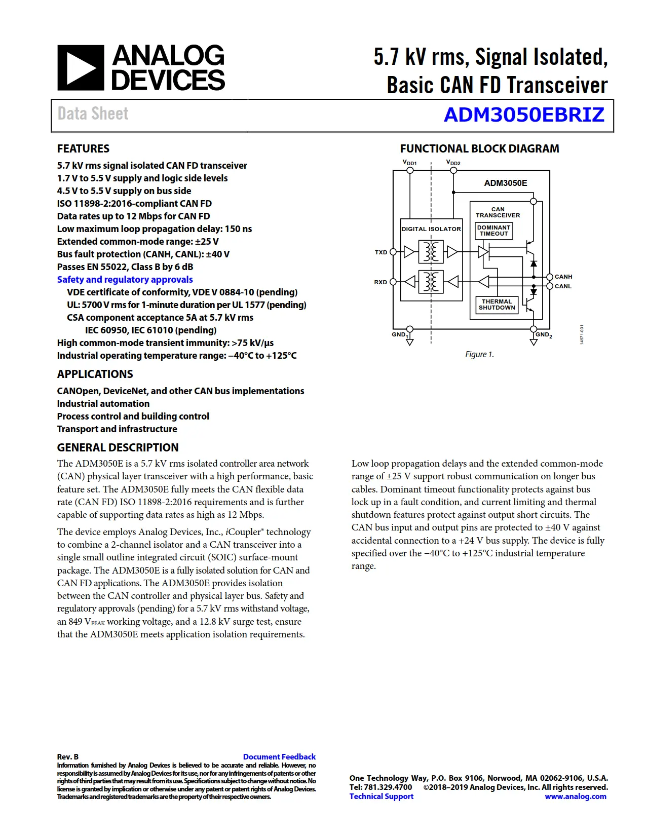 ADM3050EBRIZ DataSheet