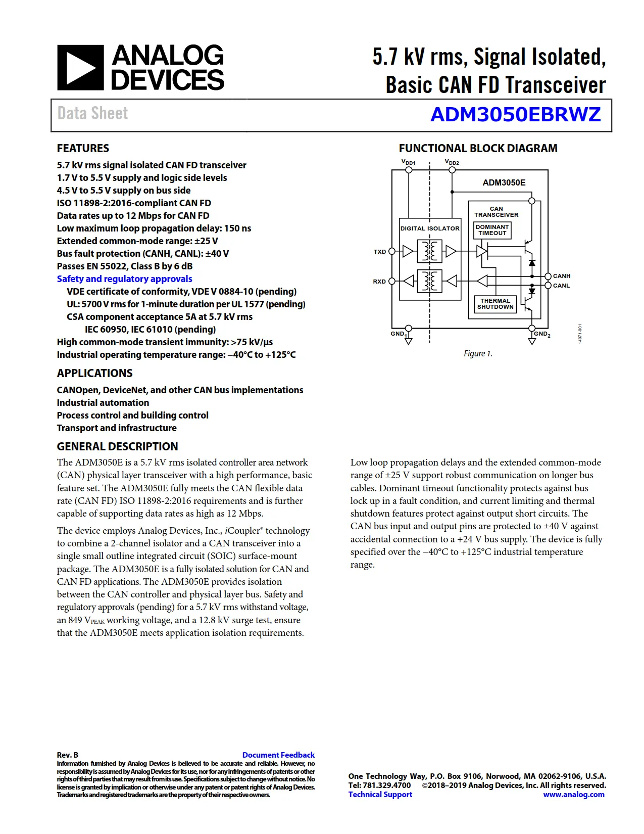 ADM3050EBRWZ DataSheet