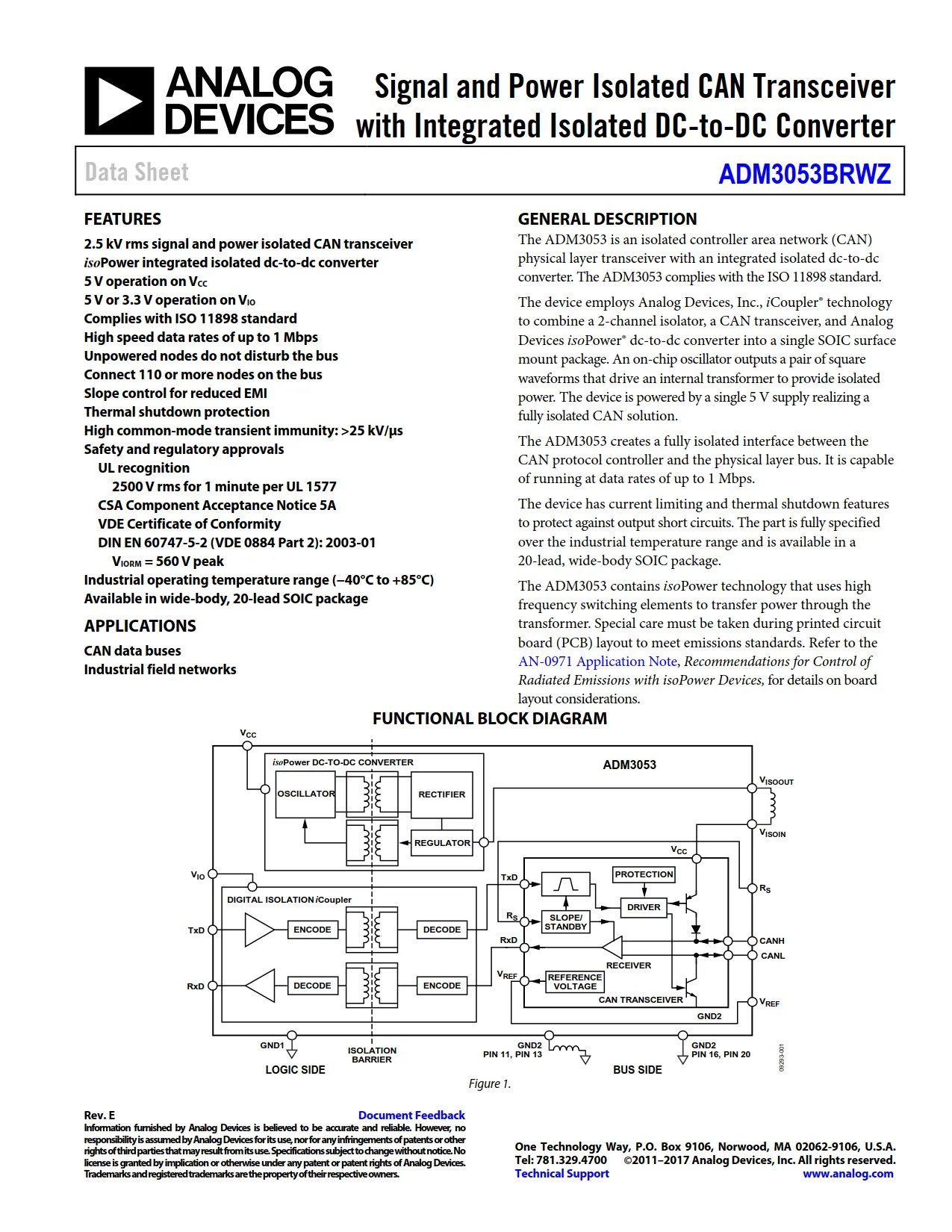 ADM3053BRWZ DataSheet