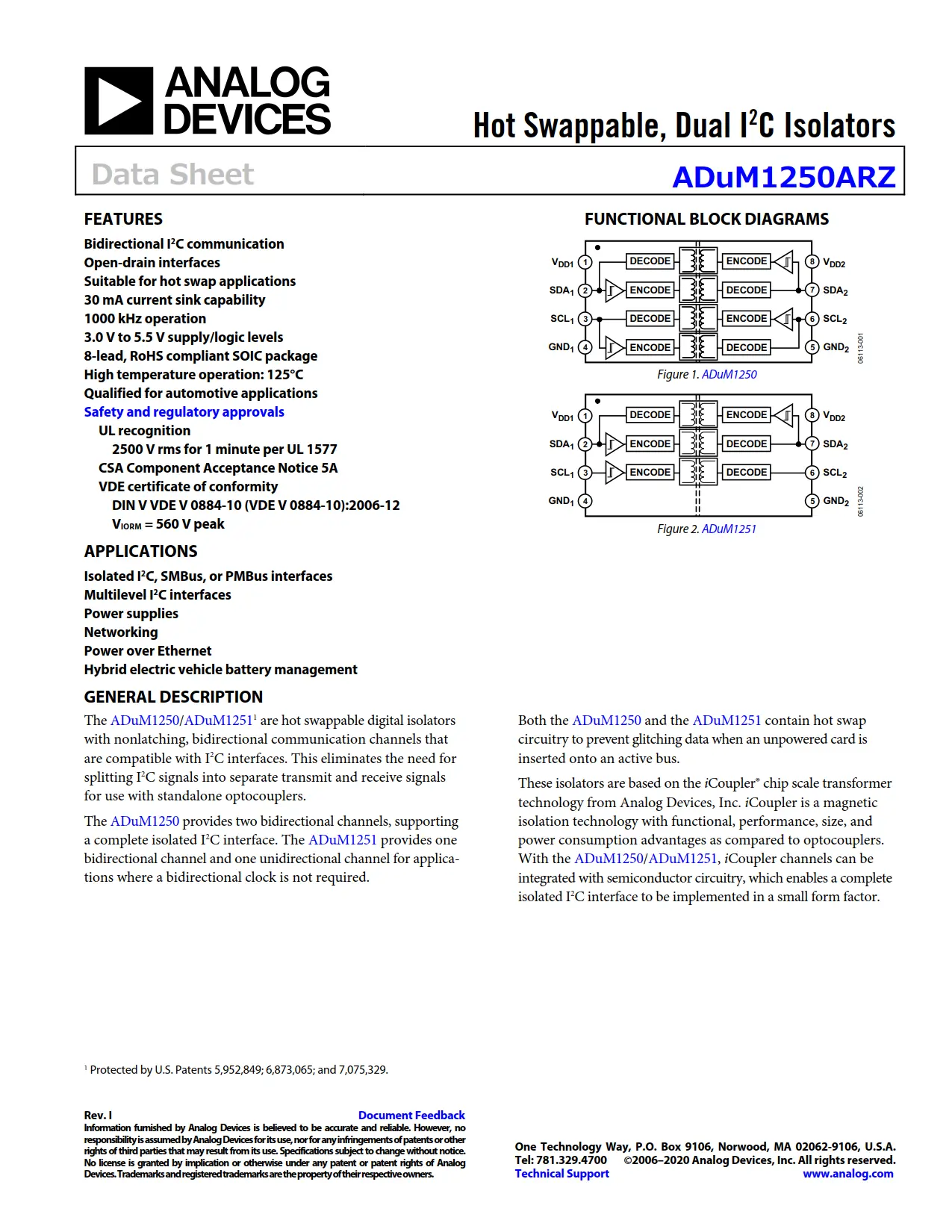 ADuM1250ARZ DataSheet