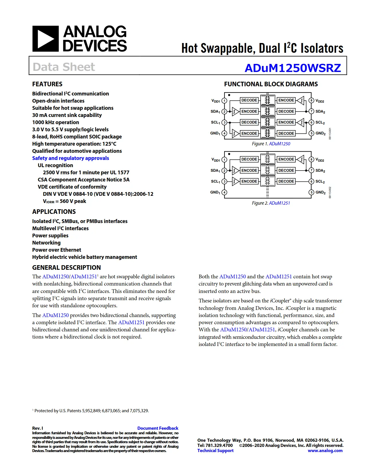 ADuM1250WSRZ DataSheet