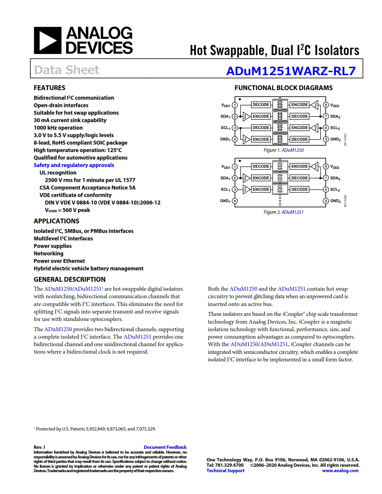 ADuM1251WARZ-RL7 DataSheet
