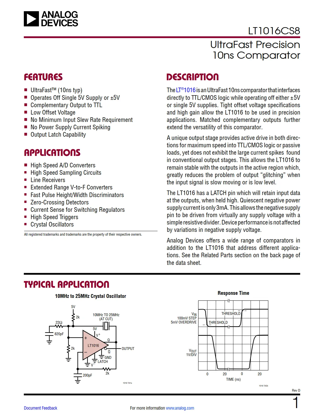 LT1016CS8 DataSheet