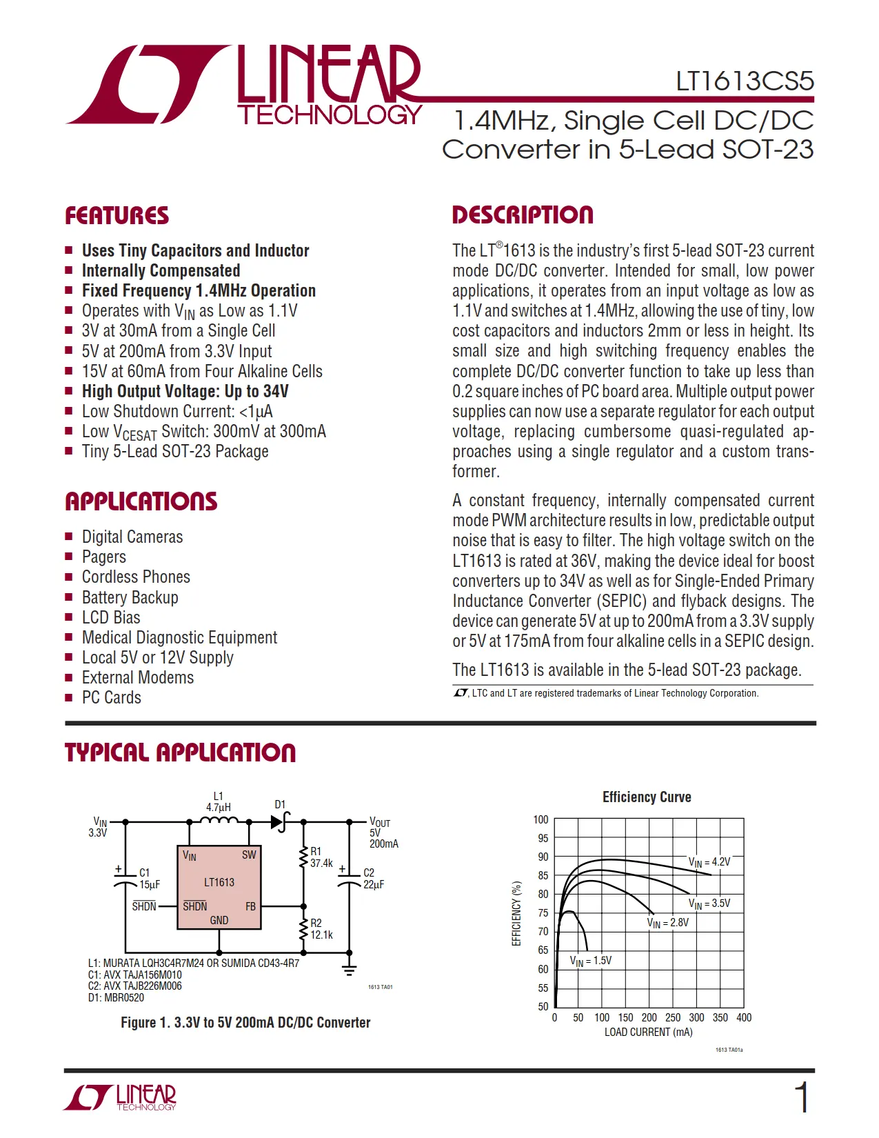 LT1613CS5 DataSheet