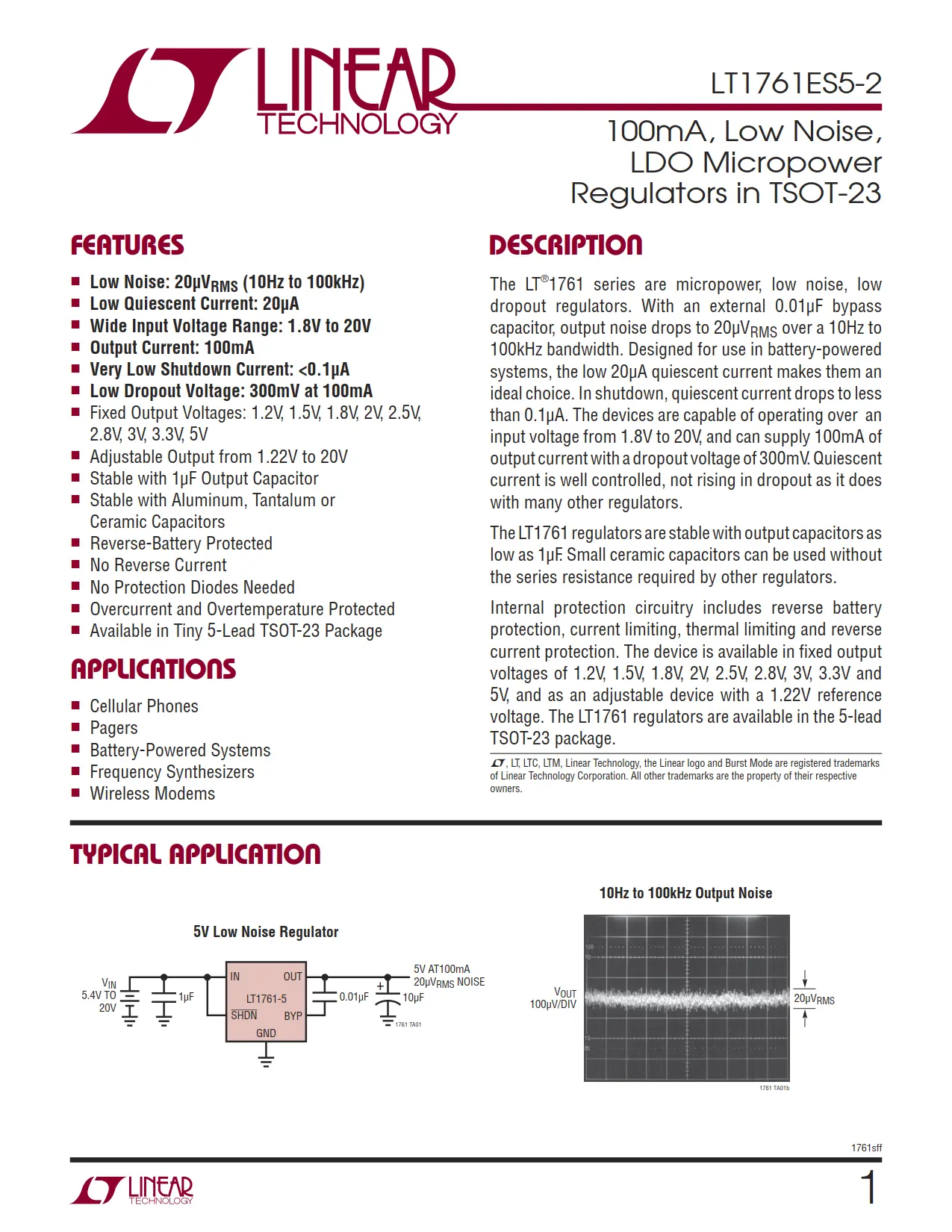 LT1761ES5-2 DataSheet