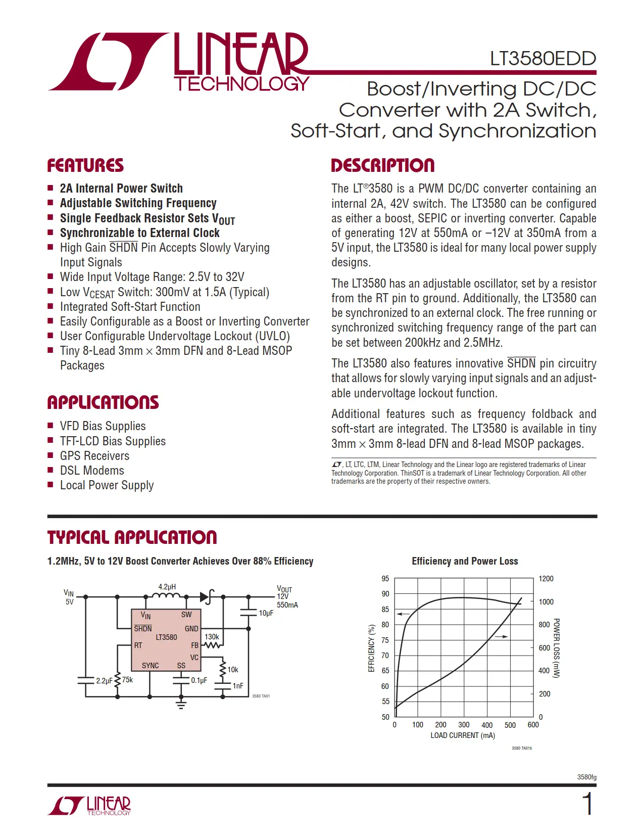 LT3580EDD DataSheet