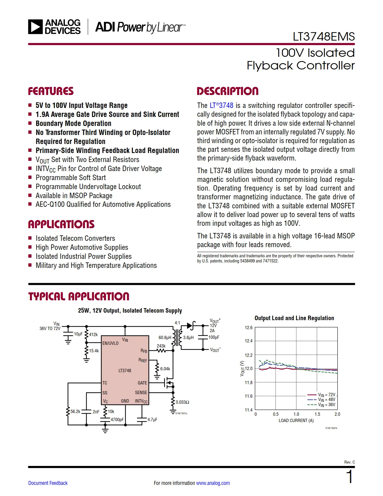 LT3748EMS DataSheet