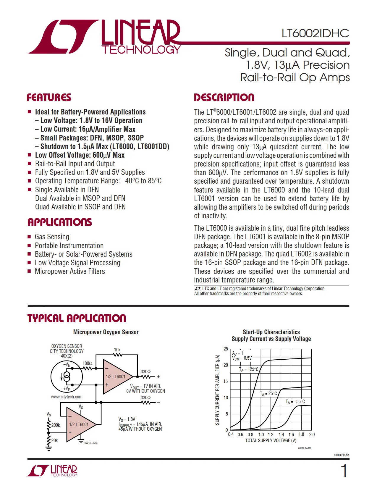 LT6002IDHC DataSheet