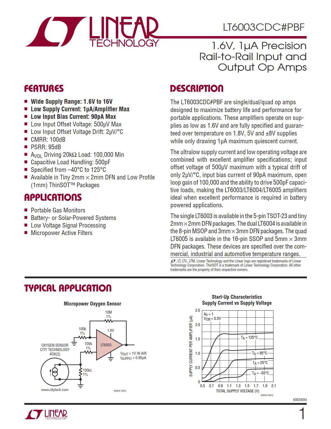 LT6003CDC#PBF DataSheet