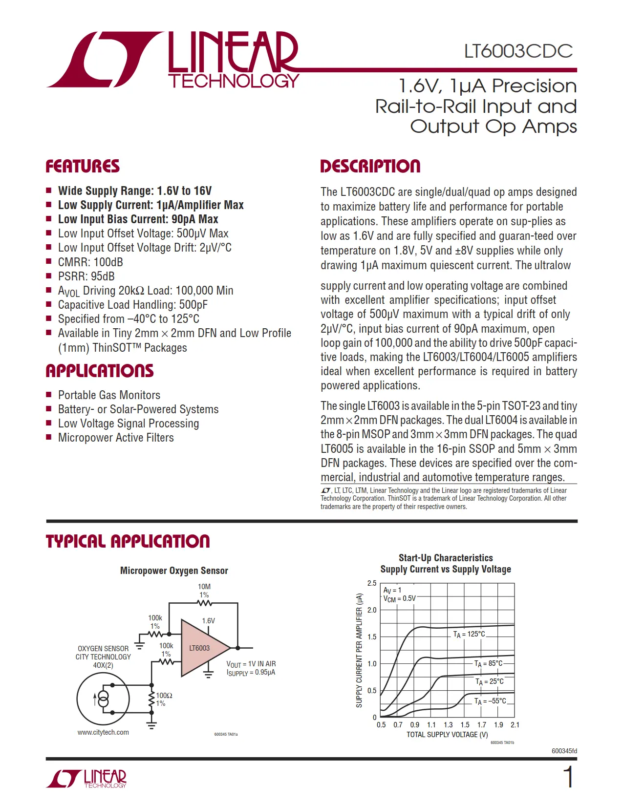 LT6003CDC DataSheet