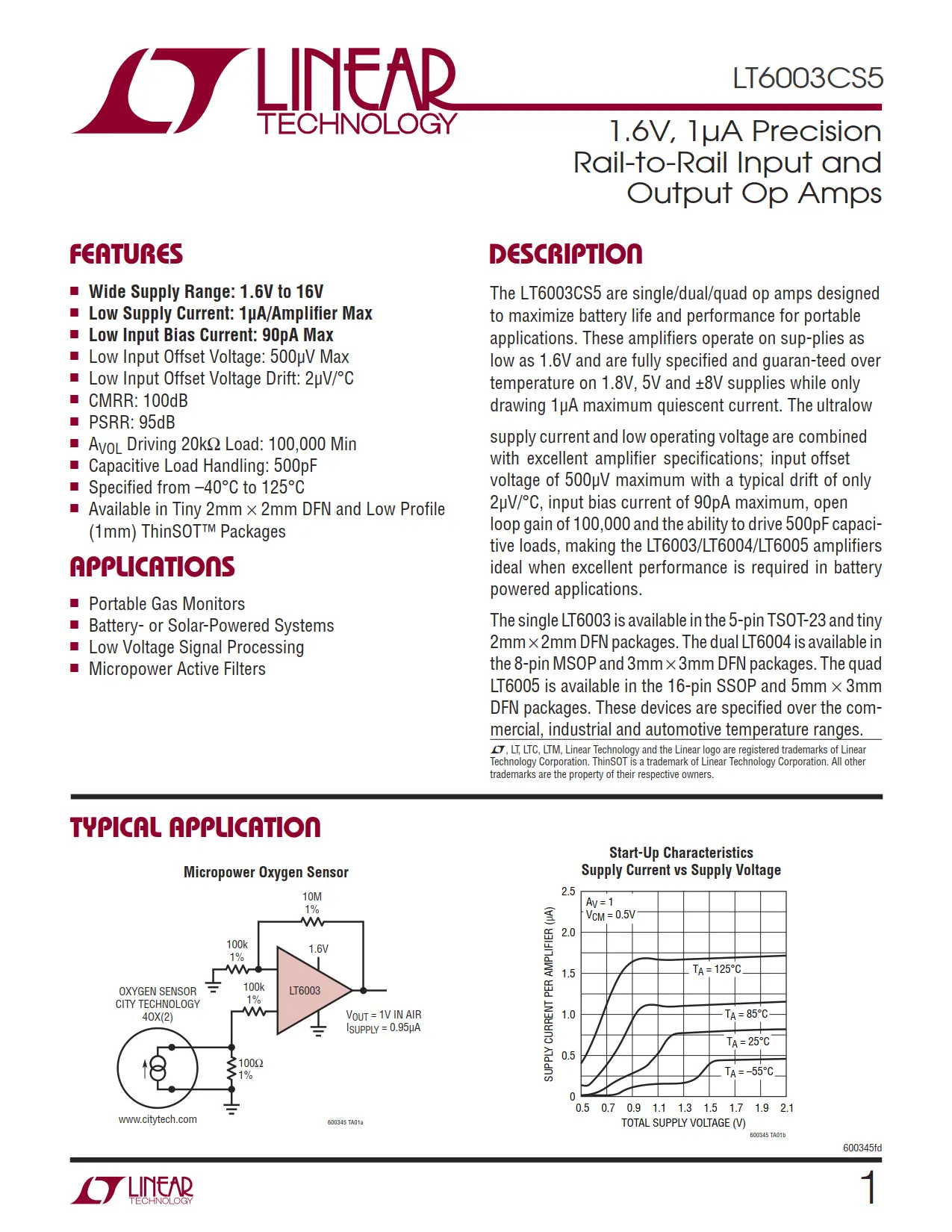 LT6003CS5 DataSheet