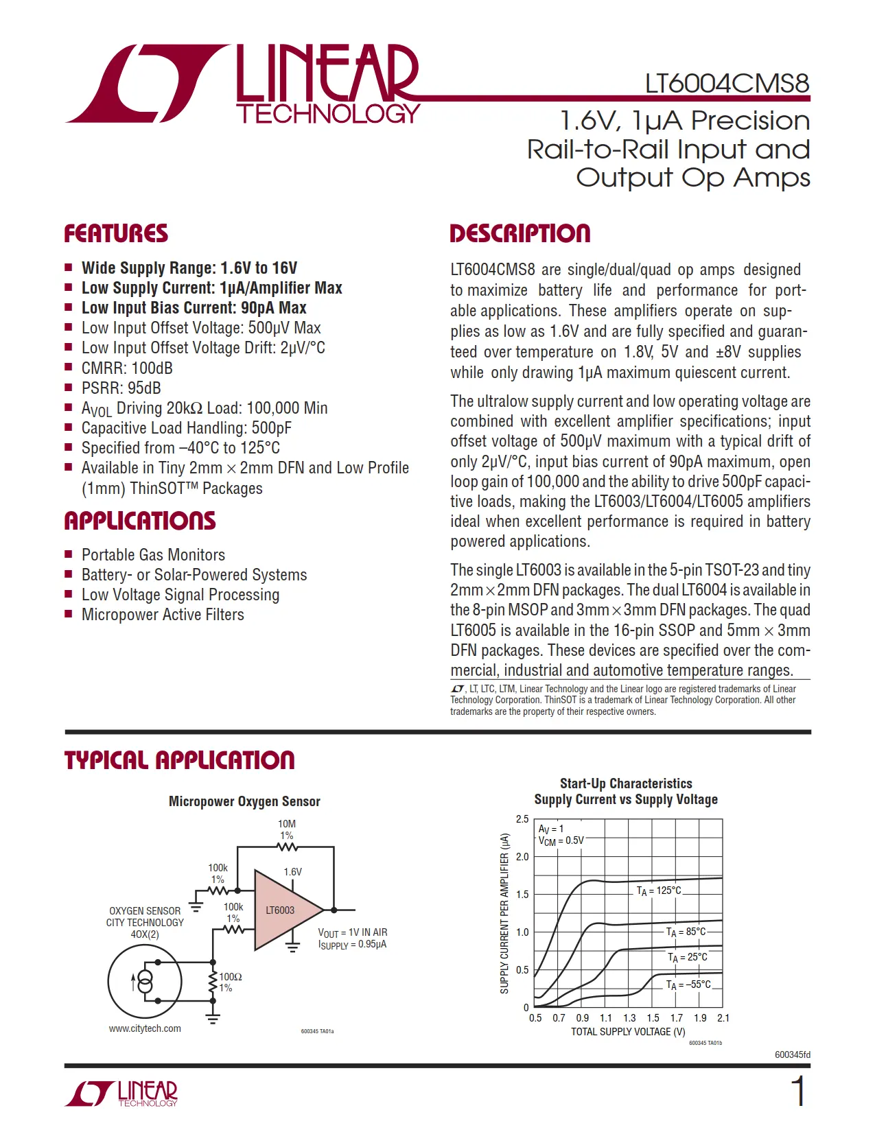 LT6004CMS8 DataSheet