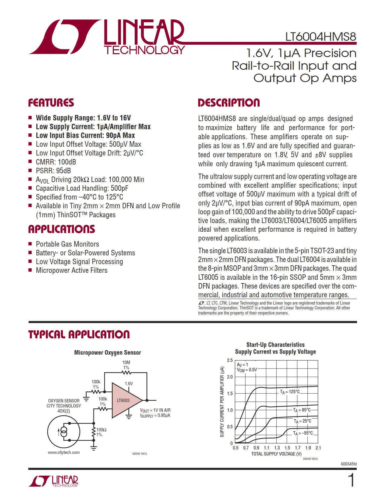 LT6004HMS8 DataSheet