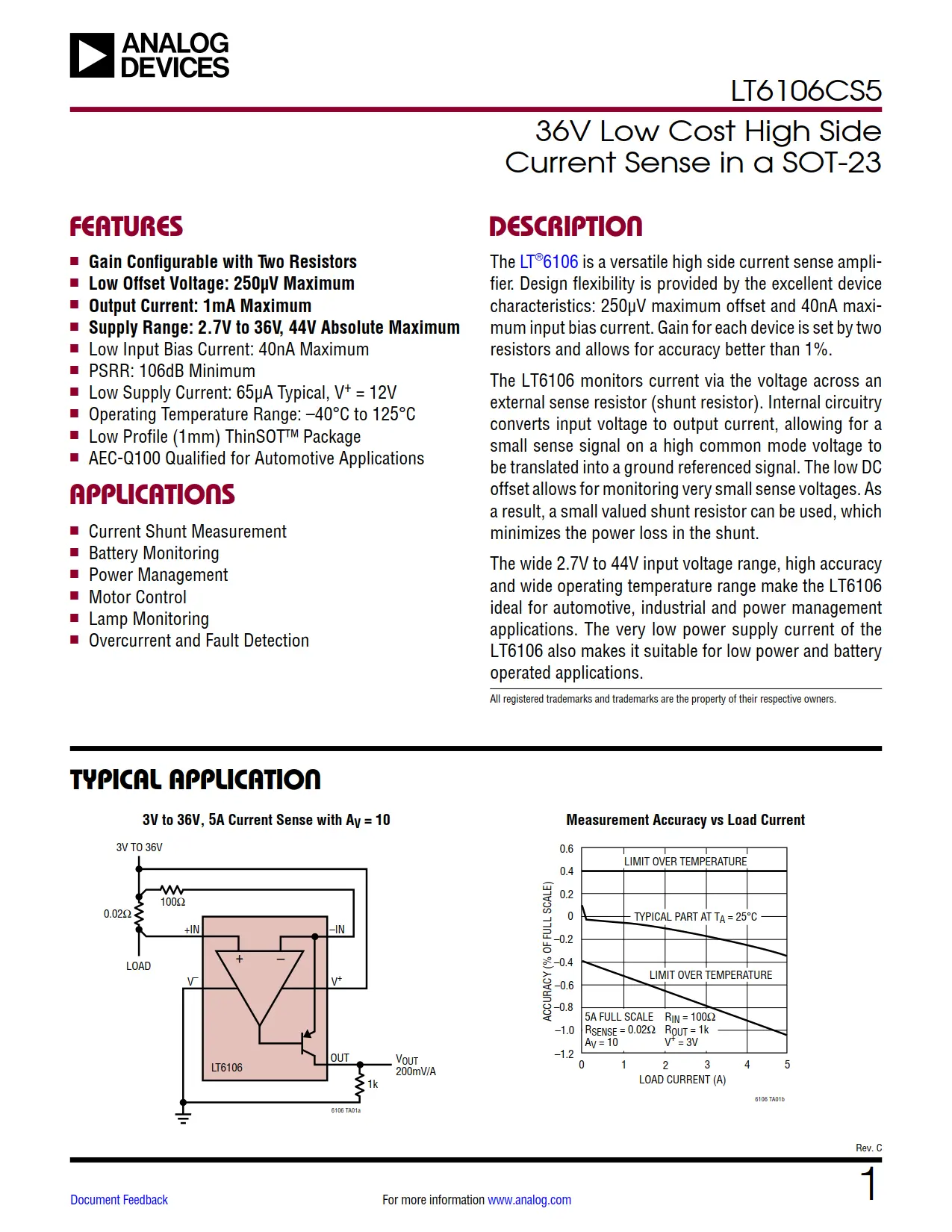 LT6106CS5 DataSheet