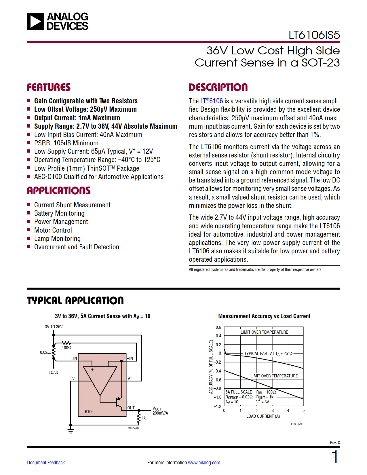 LT6106IS5 DataSheet