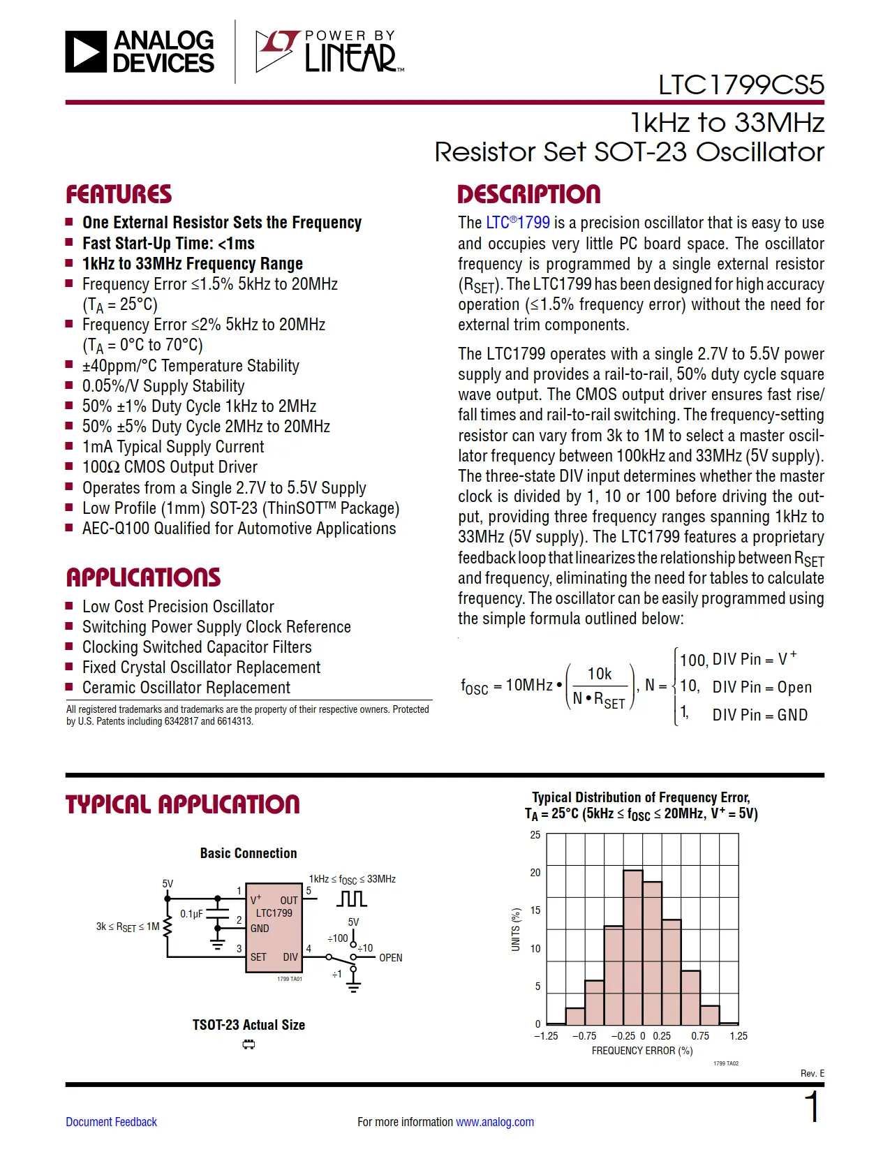 LTC1799CS5 DataSheet