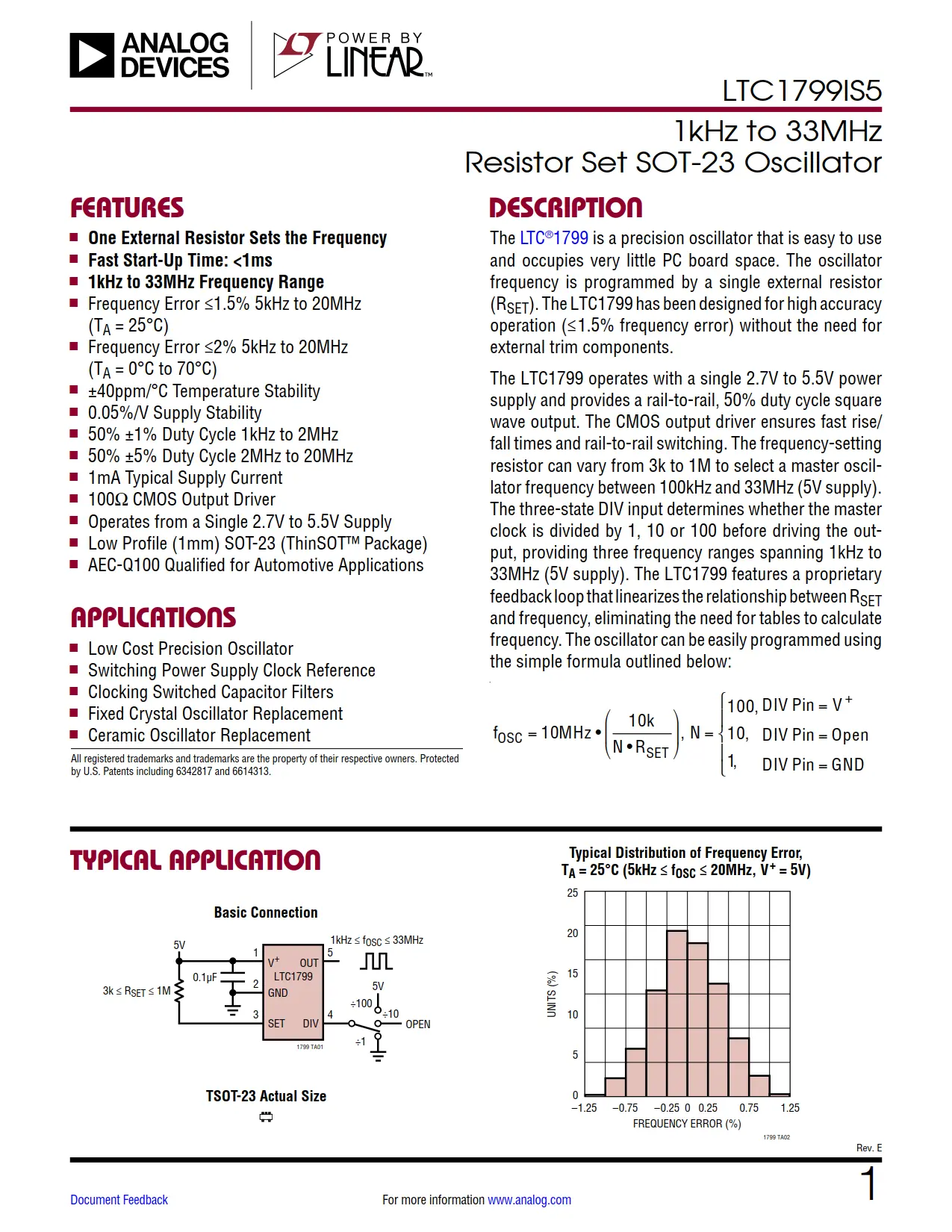 LTC1799IS5 DataSheet