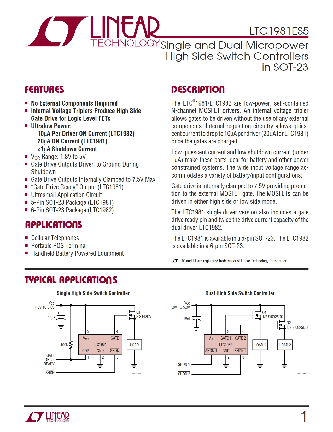 LTC1981ES5 DataSheet