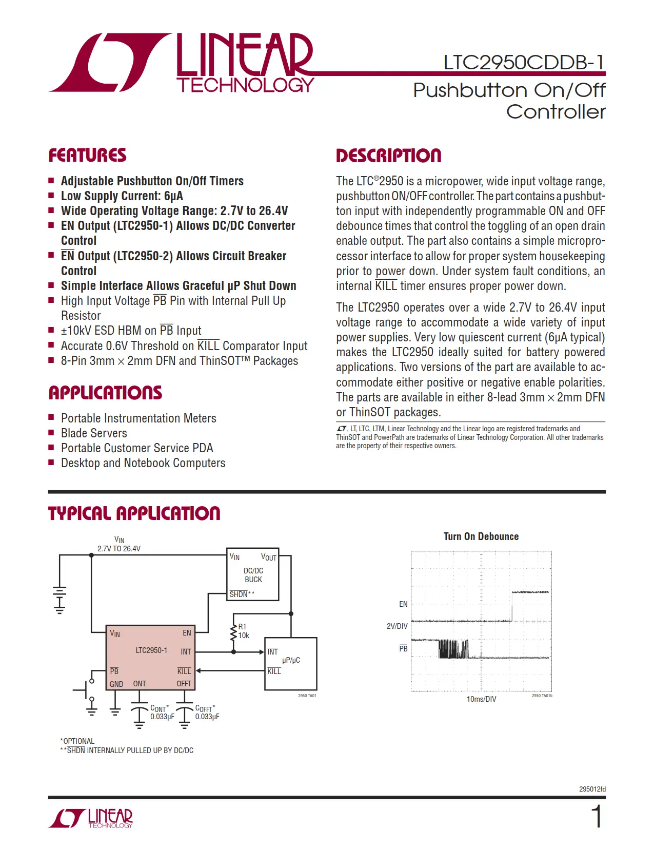 LTC2950CDDB-1 DataSheet