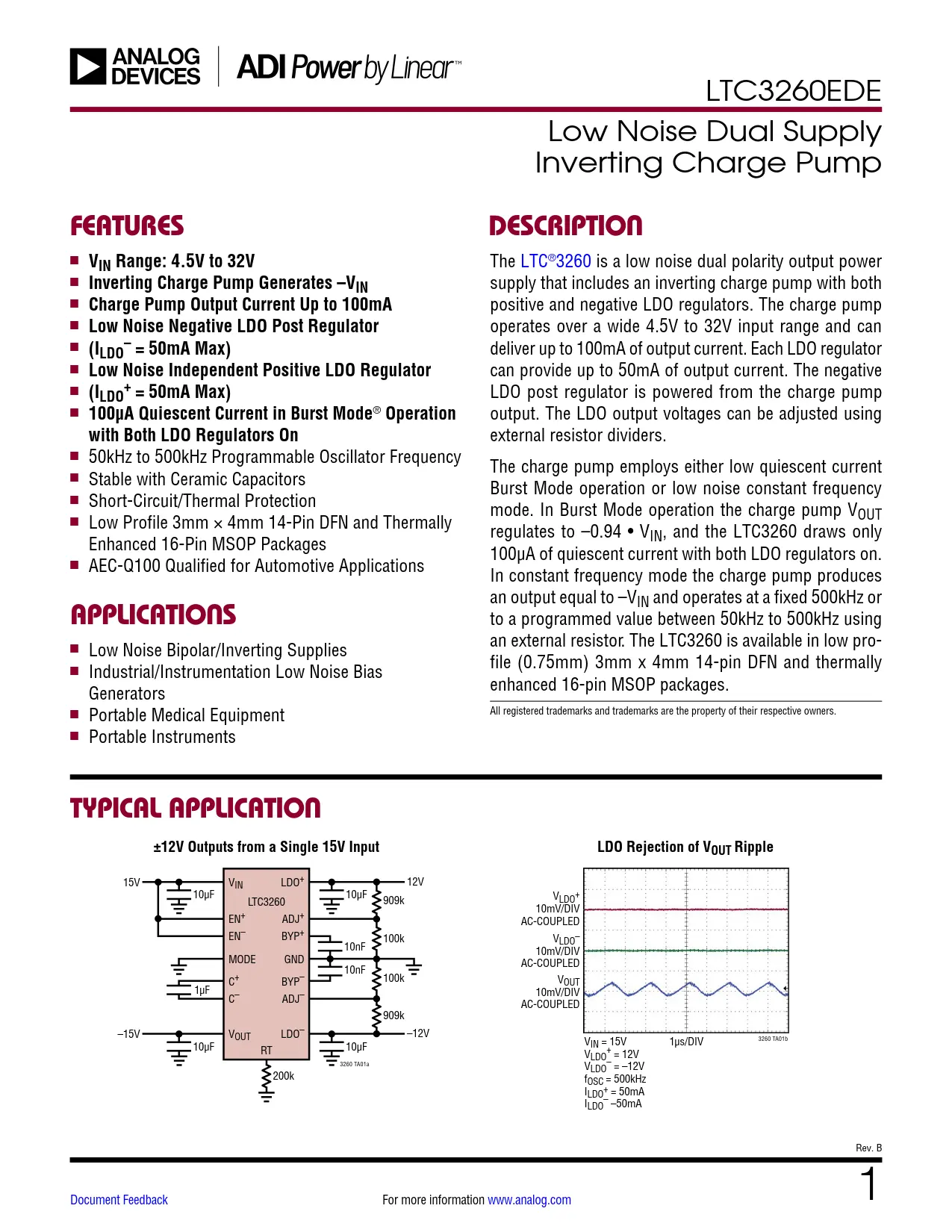 LTC3260EDE DataSheet