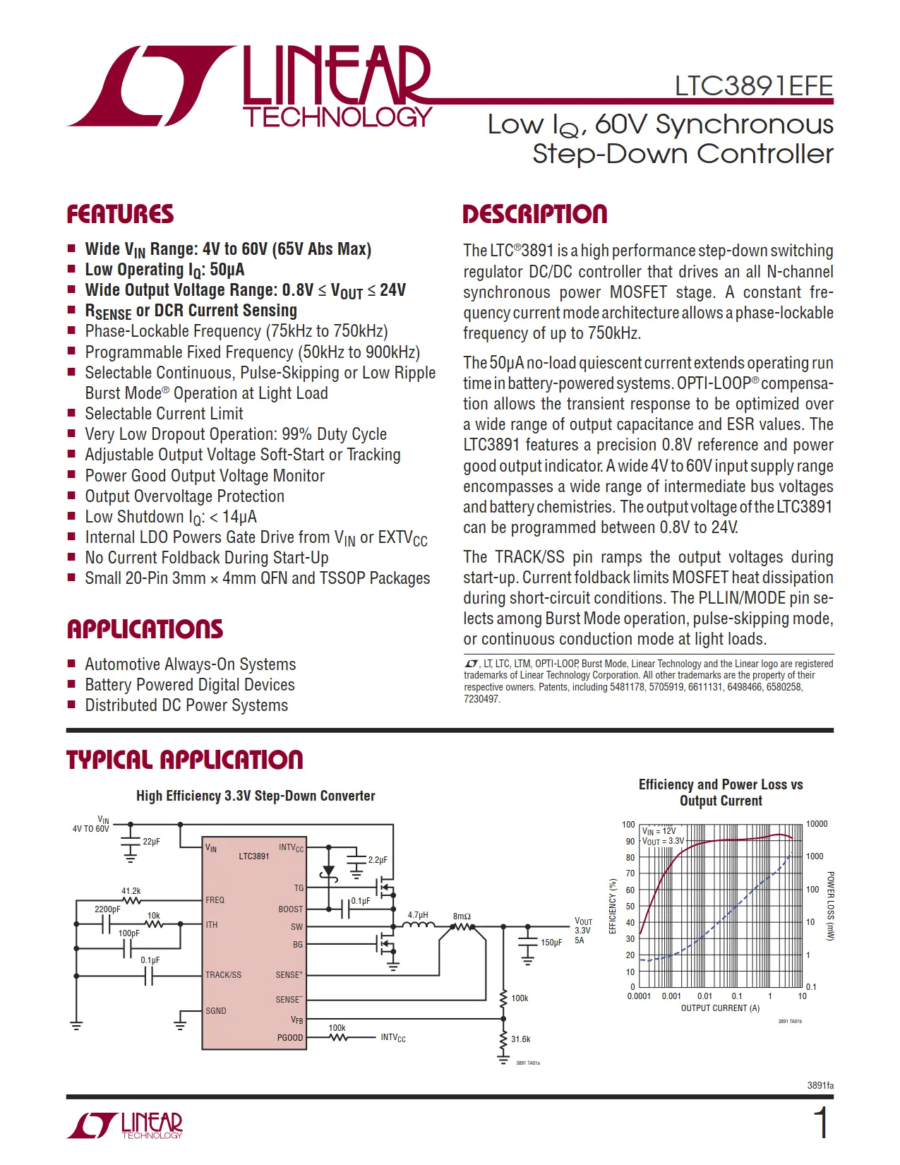 LTC3891EFE DataSheet