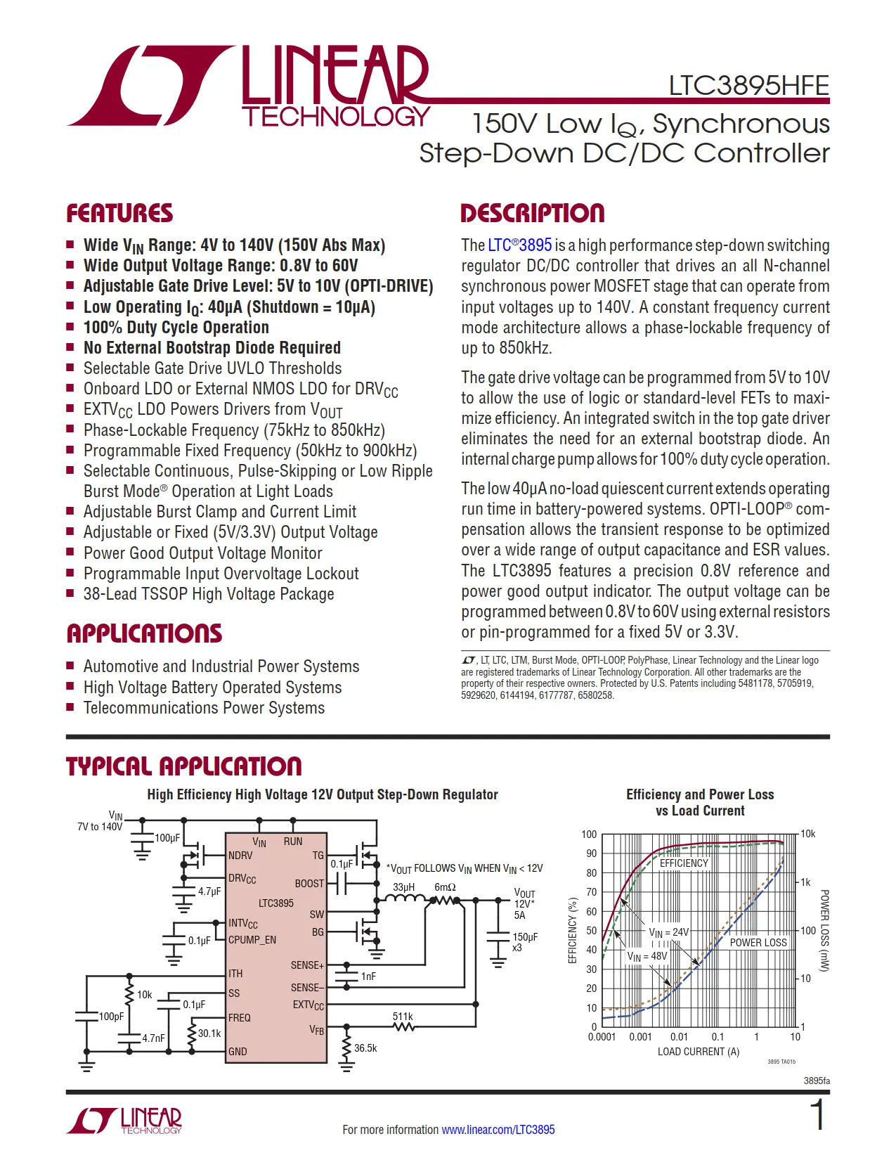 LTC3895HFE DataSheet