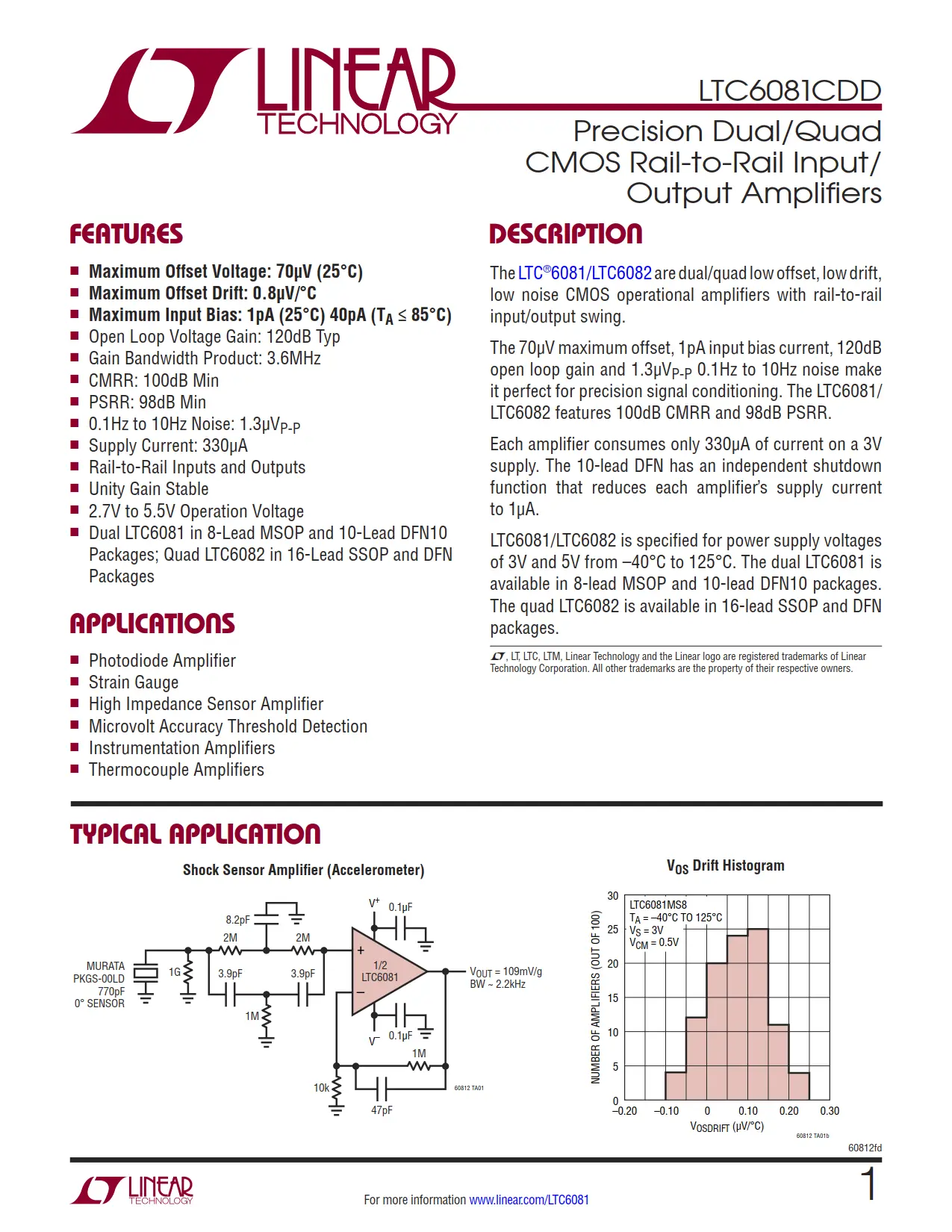 LTC6081CDD DataSheet