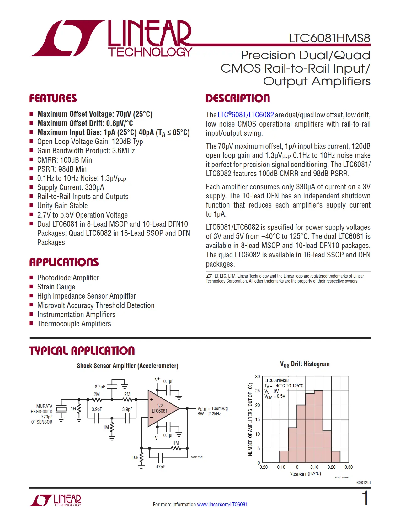 LTC6081HMS8 DataSheet