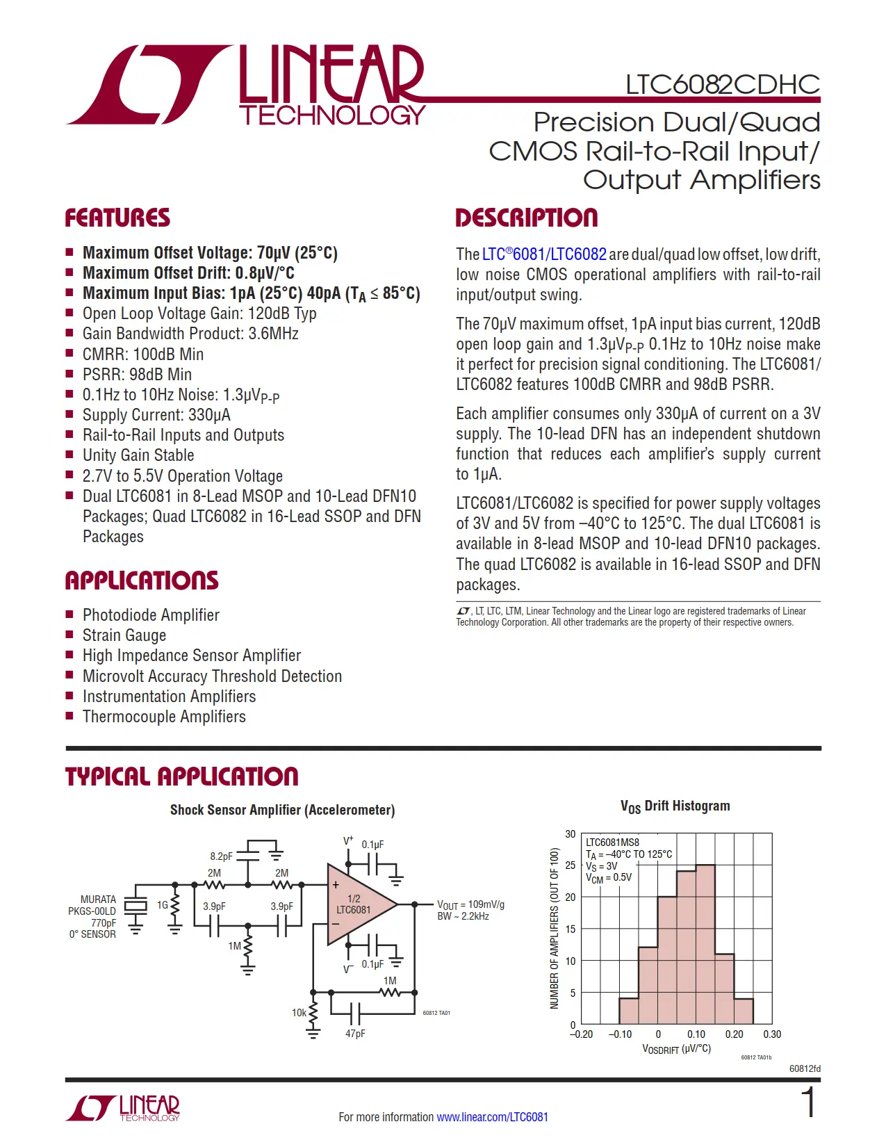 LTC6082CDHC DataSheet