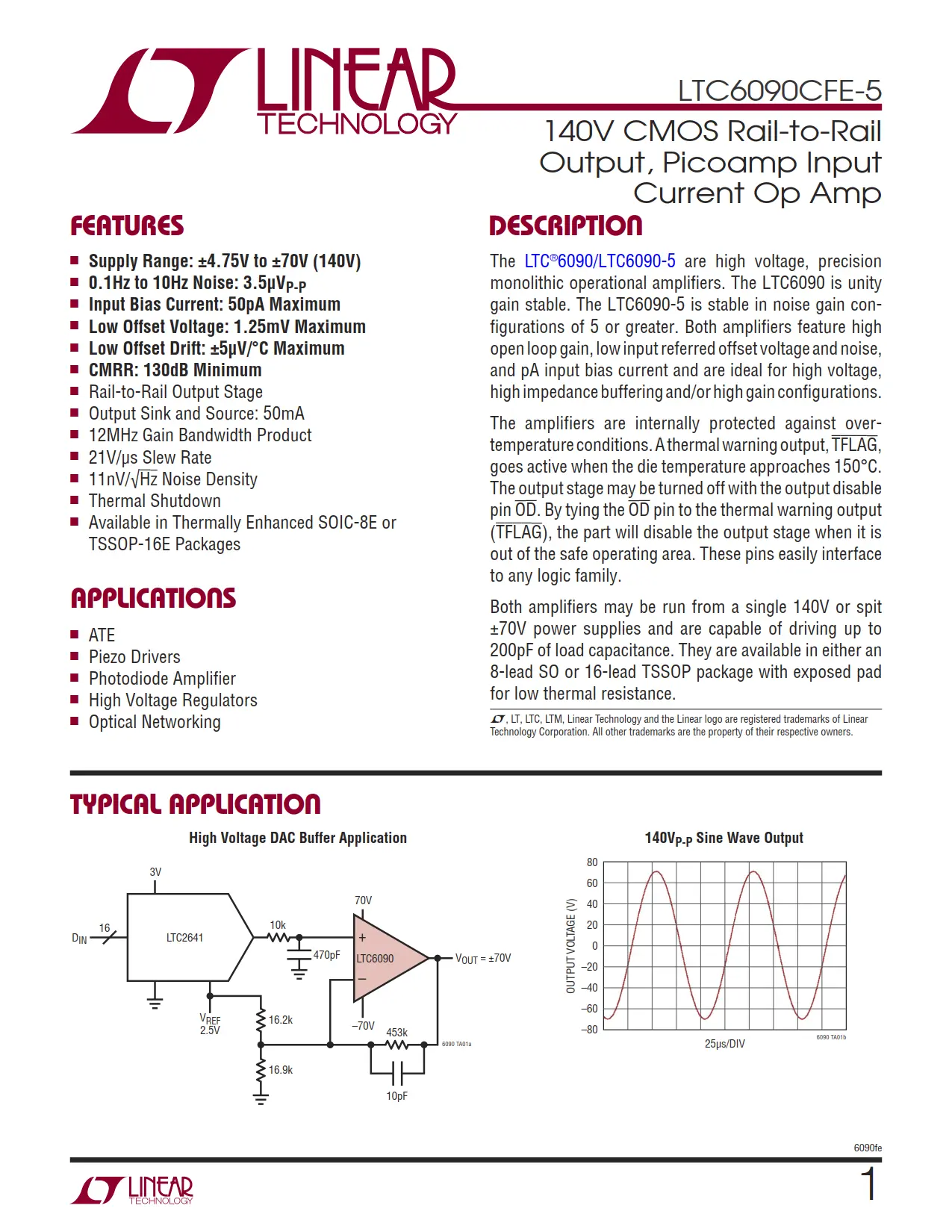 LTC6090CFE-5 DataSheet