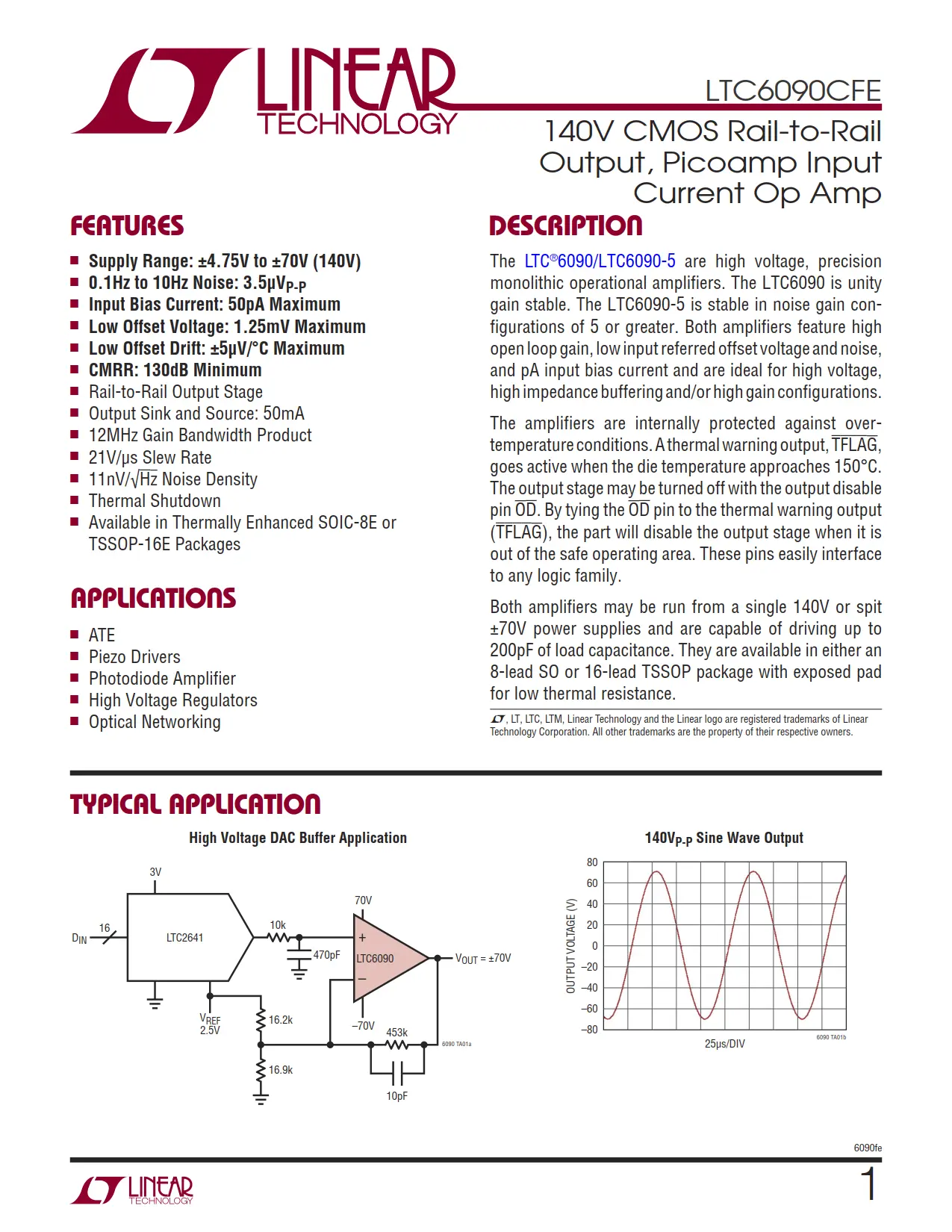 LTC6090CFE DataSheet