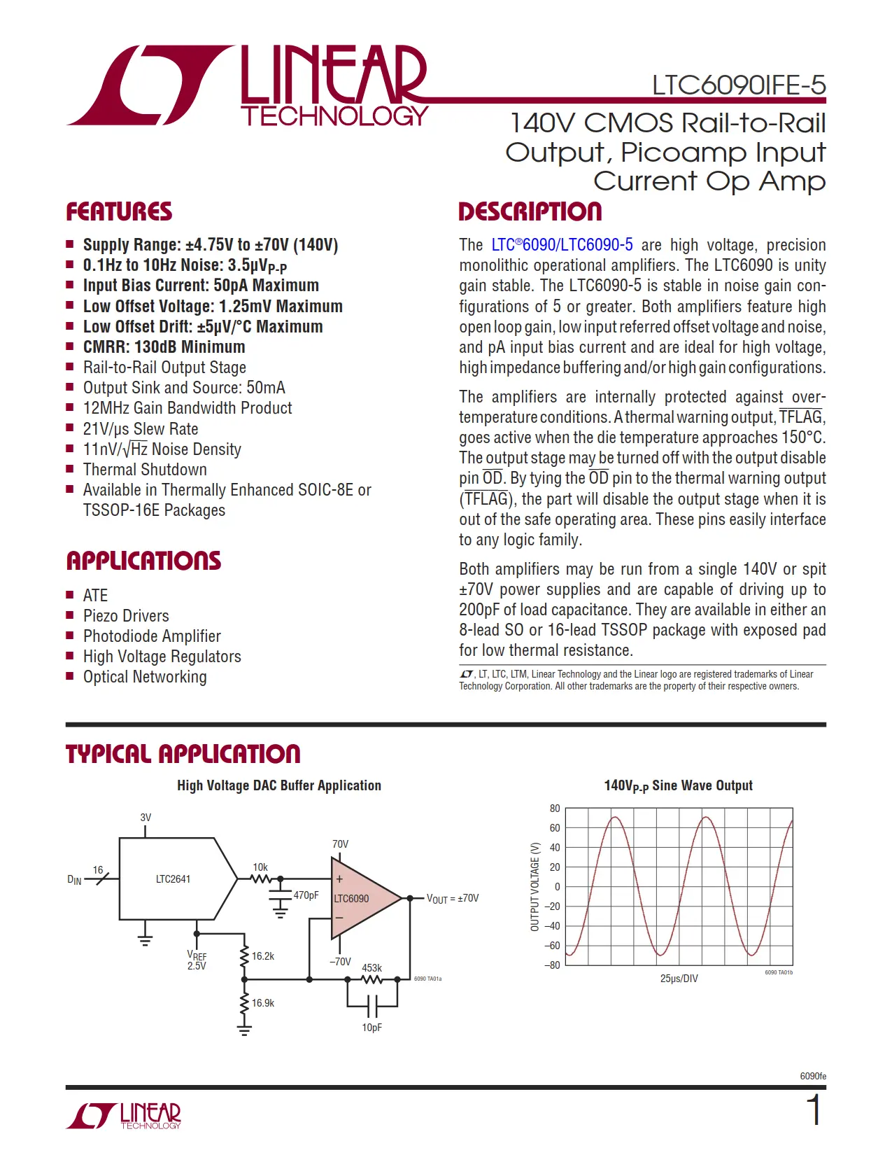 LTC6090IFE-5 DataSheet