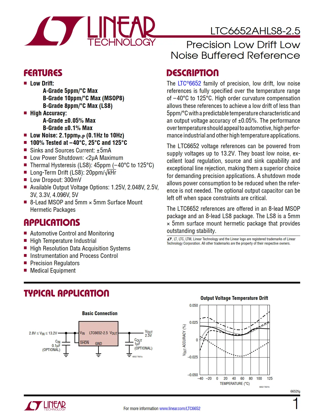 LTC6652AHLS8-2.5 DataSheet