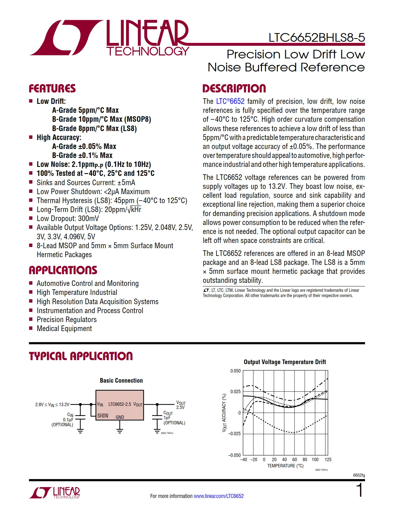 LTC6652BHLS8-5 DataSheet