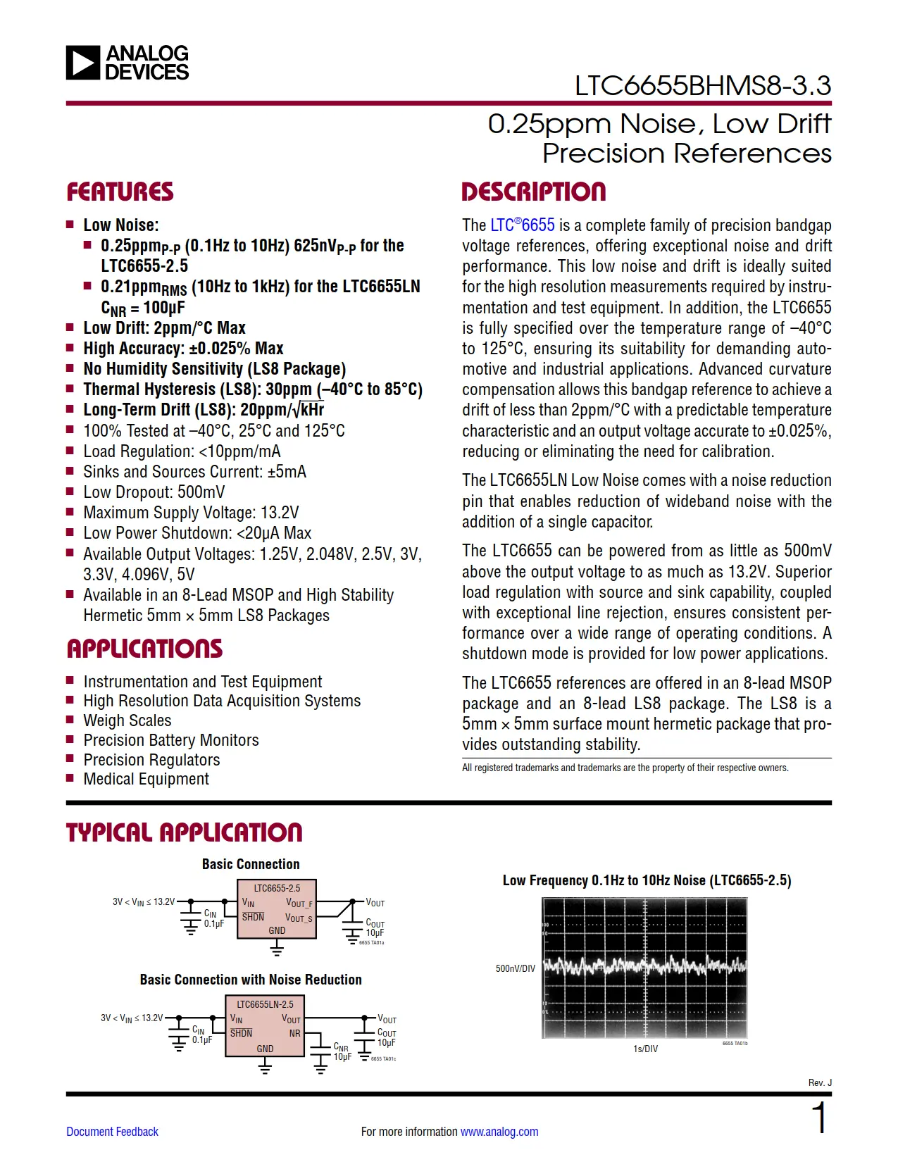 LTC6655BHMS8-3.3 DataSheet