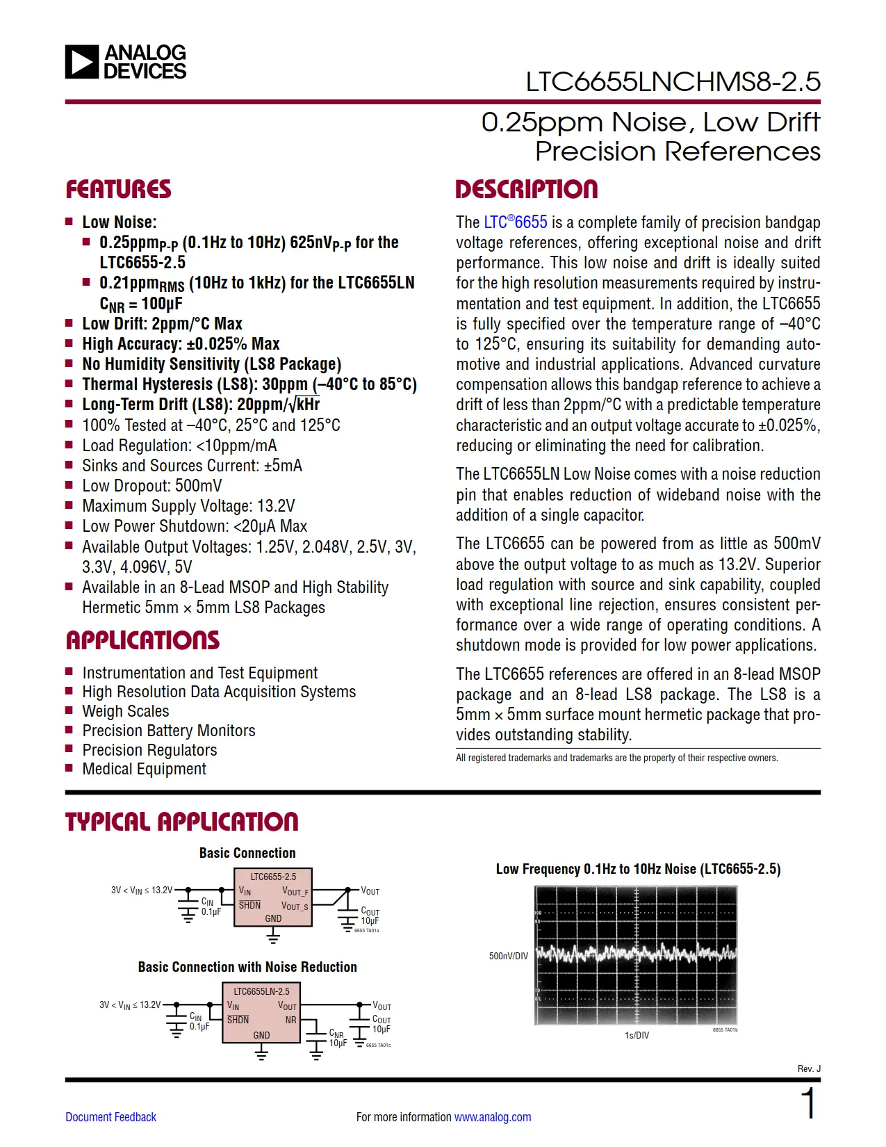 LTC6655LNCHMS8-2.5 DataSheet