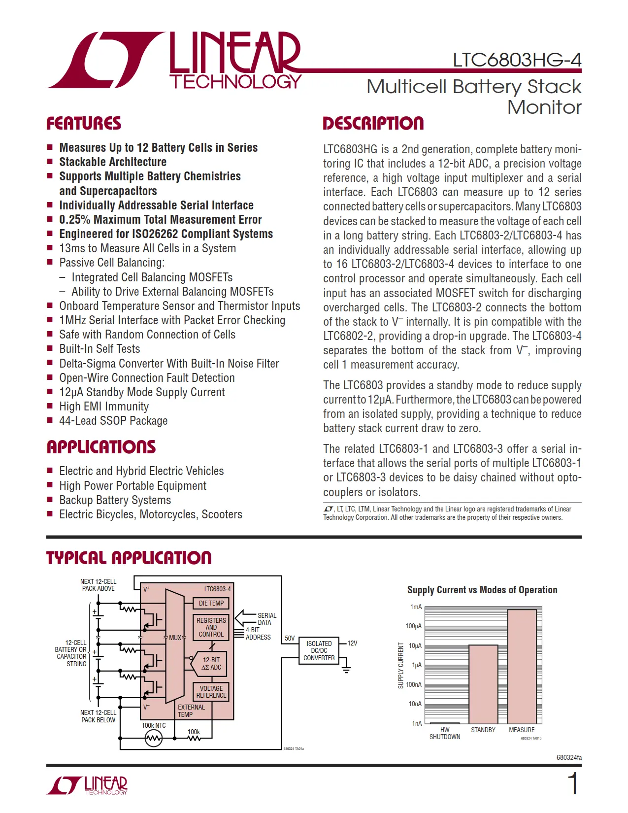 LTC6803HG-4 DataSheet