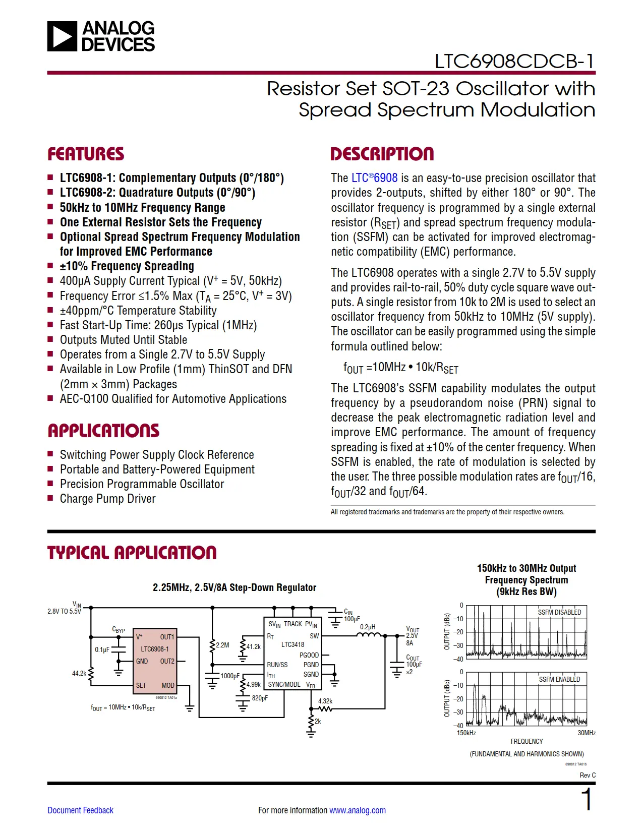 LTC6908CDCB-1 DataSheet