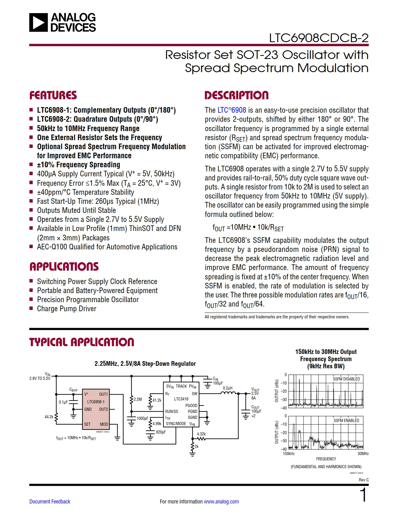 LTC6908CDCB-2 DataSheet