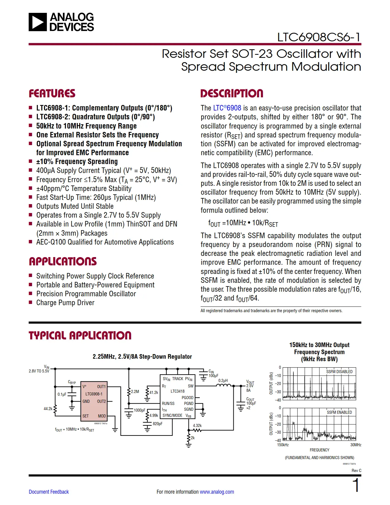 LTC6908CS6-1 DataSheet